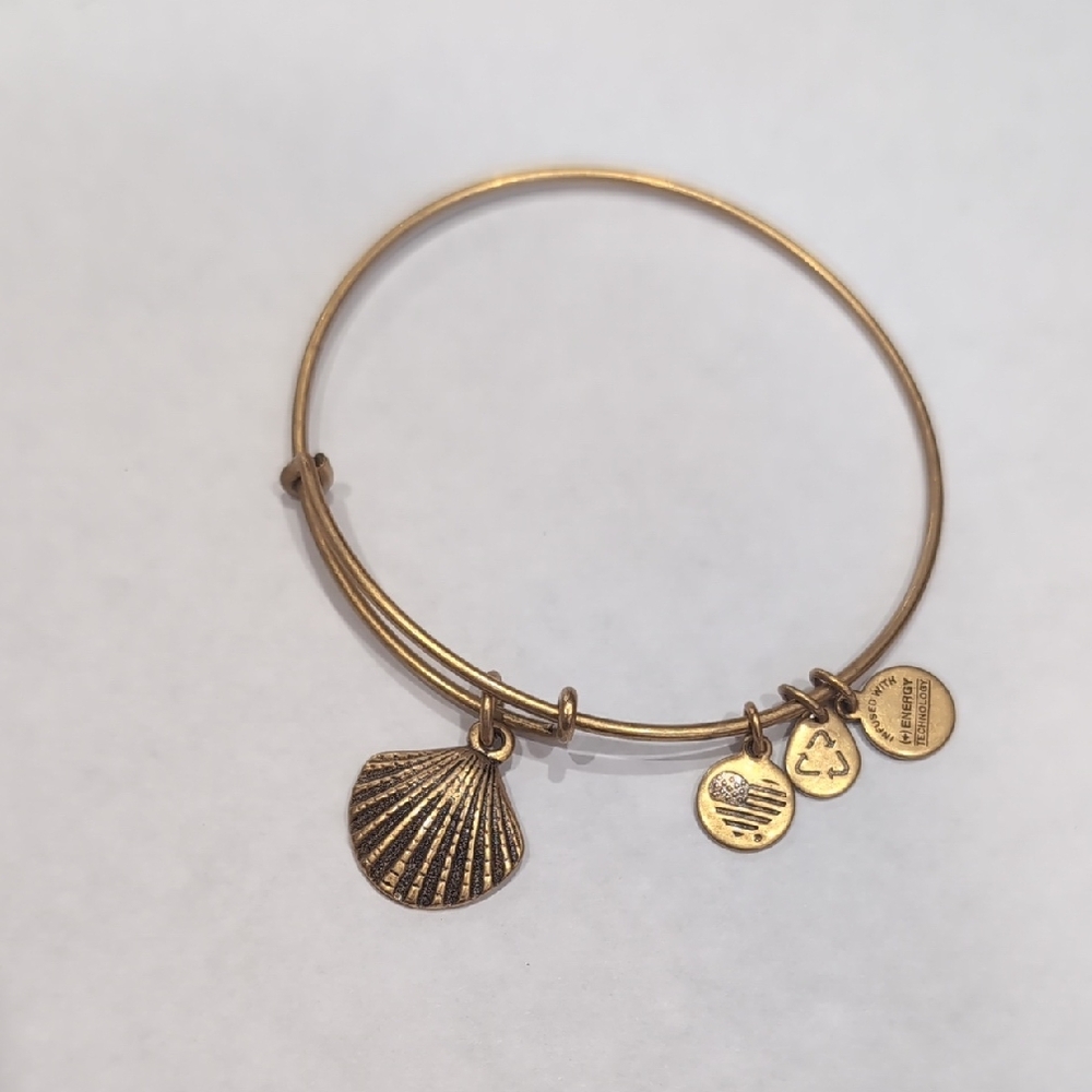 Alex and Ani Gold Coastal Seashell Charm Bracelet